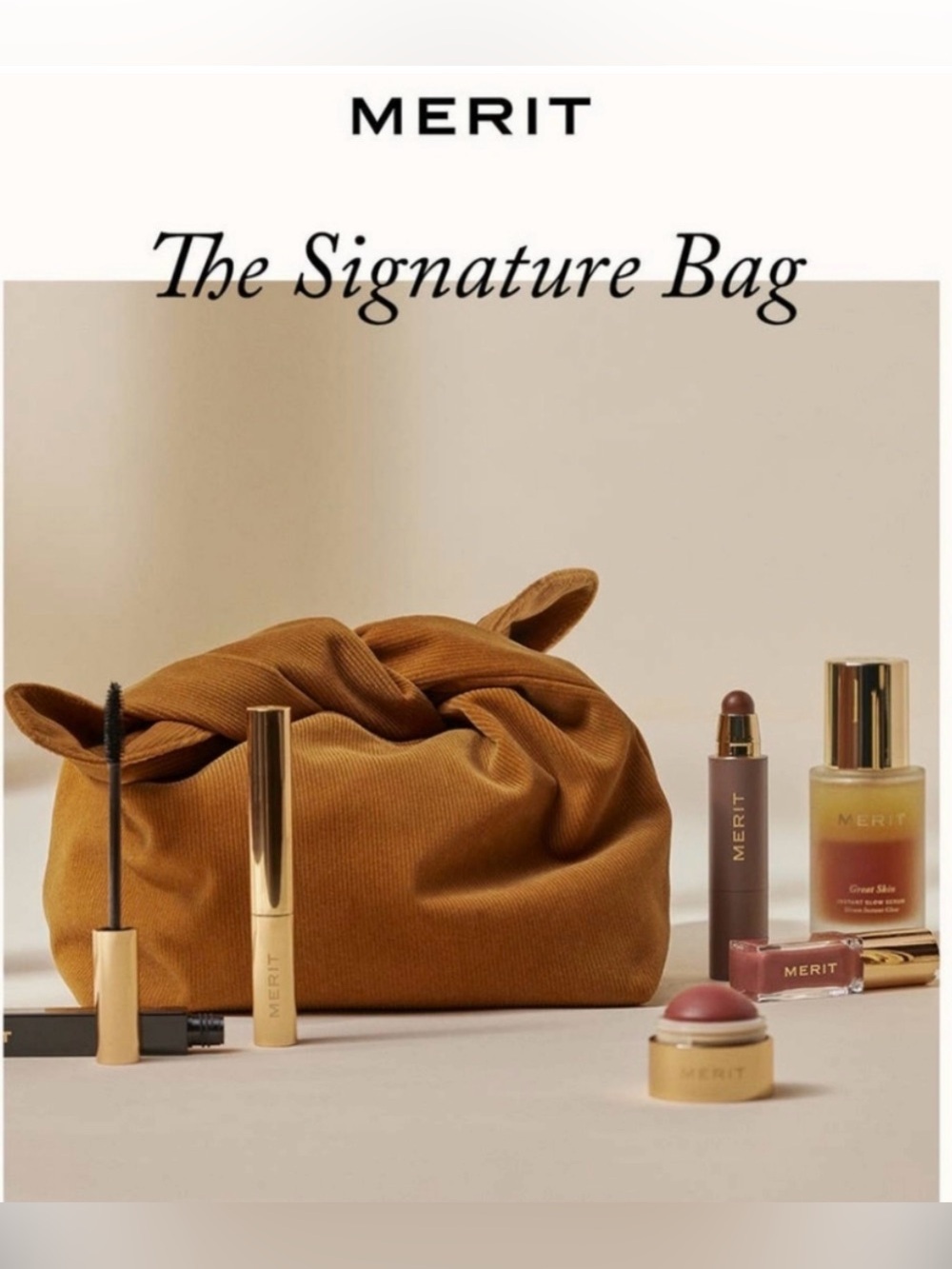 The Signature Bag - Tan Toiletry & Makeup Pouch